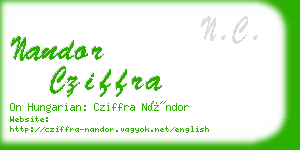 nandor cziffra business card